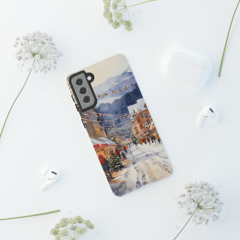 Bustling Victorian Christmas Market - Impact Resistant Phone Case